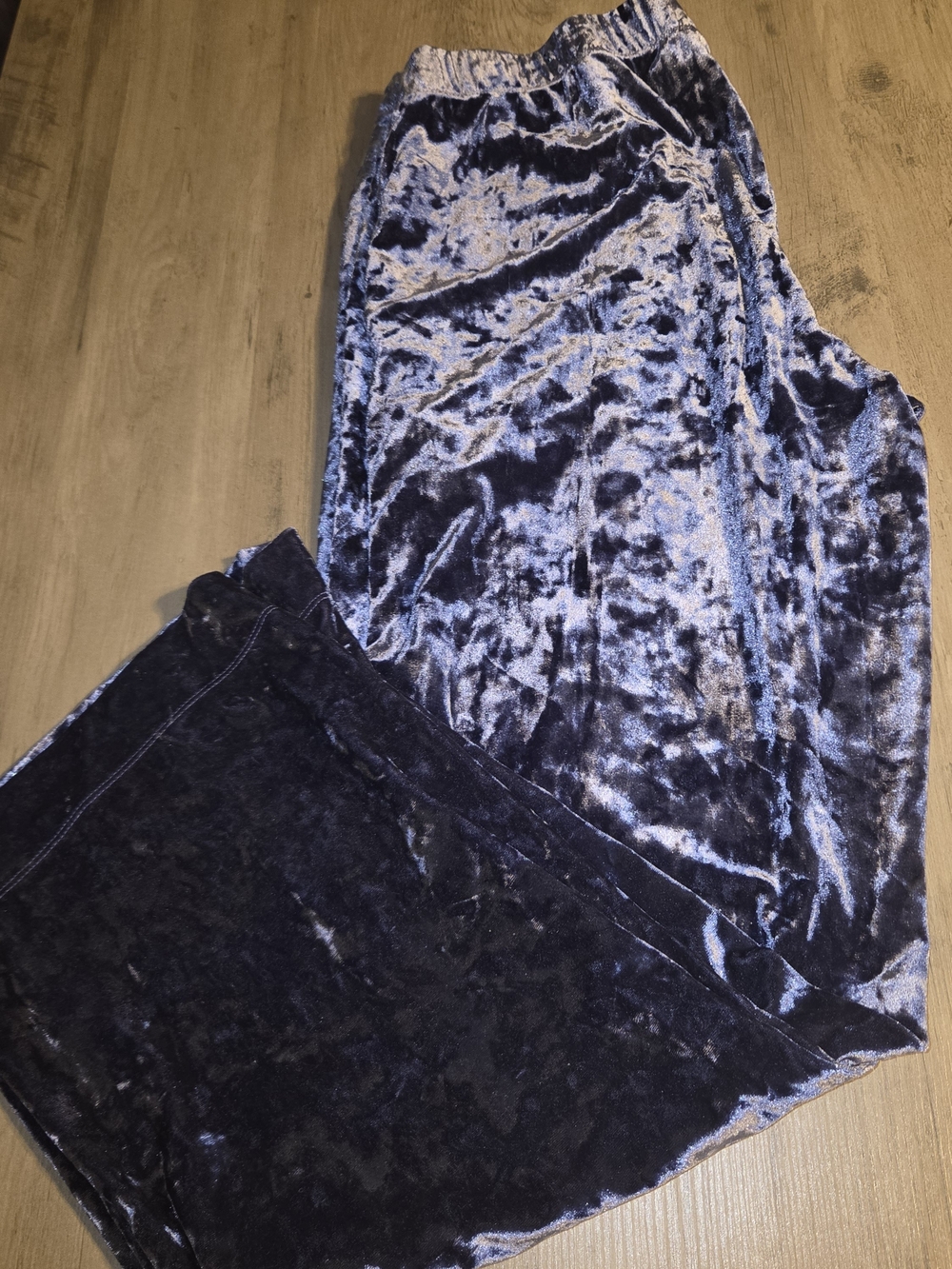 a new day Crushed Velvet Wide Leg Pants in Navy